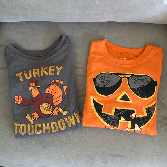 🎃 Halloween and Thanksgiving Long Sleeve Shirts Sold Together 5T - Picture 1 of 4